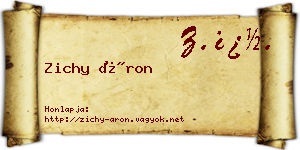 Zichy Áron névjegykártya